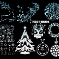 2D Christmas Icon Paper Cut 3d model