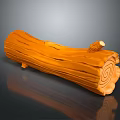 Natural Wooden Log Showcasing Detailed Grain Texture And Smooth Surface On Dark Background