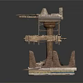 Ancient Ruined Architectural Model With Multi Level Platforms Columns And Stone Ruins