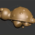 Golden Turtle Small Shiny Metallic Decorative Figurine on Black Surface