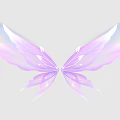 Dreamy Pink And Purple Butterfly Wings Wall Decor With Delicate Gradient Design