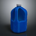Blue Plastic Water Bottle With White Cap And Two Handles On Gray Gradient Background 3d model