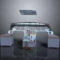 Aircraft Cockpit 3D Model Detailed Structure With Instrument Panels And Control Consoles