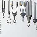 High Quality Hardware Tools Featuring Chains Pulleys Hooks and Metal Components 3d model