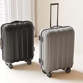 Modern Black and Gray Suitcases with Hard Shell Design Telescopic Handle and Rolling Wheels