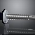 Metal Screw With Blue Head White Washer Threaded Design And Conical Tip