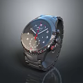 Fashionable Men's Watch With Black Dial Stainless Steel Strap Red Hands Modern Design