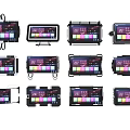 Car Computer Display Screens Various Models With Colorful Interfaces And Control Buttons
