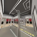 Hip Hop Dance Locker Room Interior With Clothing Racks And Modern Design Elements