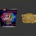 Delicious Cooked Instant Cup Noodles With Fresh Vegetables And Crunchy Nuts Toppings