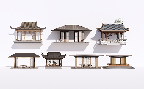 New Chinese Pavilion Landscape Pavilion Four-legded Pavilion Courtyard Landscape Pavilion Square Pavilion Waterside Pavilion Antique Pavilion Demonstration Area Landscape Pavilion 3d model