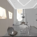 Modern Dental Clinic Interior Design With Dental Chair Medical Equipment And Cabinets
