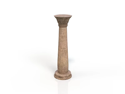 Ancient Stone Column With Intricate Carved Details In Classical Architectural Design 3d model