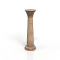 Ancient Stone Column With Intricate Carved Details In Classical Architectural Design 3d model
