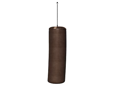 Durable Brown Hanging Punching Bag With Chain For Boxing Training Sports Equipment 3d model