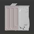 Two Modern Rose Gold Front Load Washing Machines With Digital Control Panels 3d model