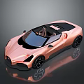 Pink Convertible Sports Car With Sleek Modern Design And Black Wheels
