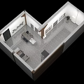 Modern Living Room Interior With Sofa TV Dining Table And Pendant Lights