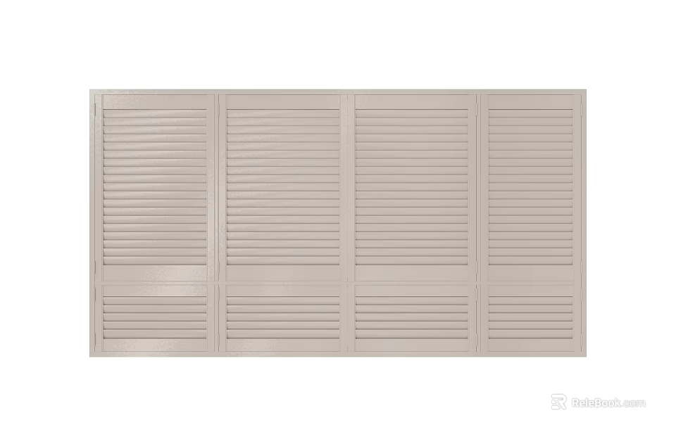 Beige Interior Window Shutters For Modern Home Decor And Light Control 3d model