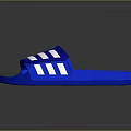 Blue Sports Slides With White Stripes And Comfortable Sole For Casual Wear
