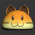 Cute Orange Cartoon Cat Shaped Soft Plush Toy With Smiling Face And Whiskers