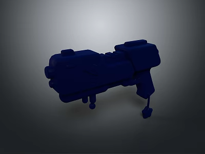 3D Modeled Blue Gun Weapon Detailed Render With Modern Design Elements 3d model