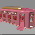 Pink Toy Train With MIX WORLD And MAX Design Interior Windows And Seats 3d model
