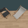Stylish Lounge Chairs With Wooden Frame And Gray Black Woven Seats In Indoor Setting