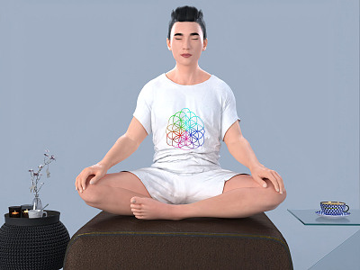 Modern Man Oriental Meditation Male model