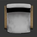 Modern Light Gray Upholstered Chair With Wooden Armrests And Legs