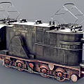Vintage Electric Train Featuring Rusty Exterior And Pantographs 3d model