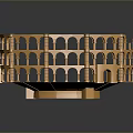 Golden Single Chair With Arched Structure Design And Circular Frame For Modern Interior Decor