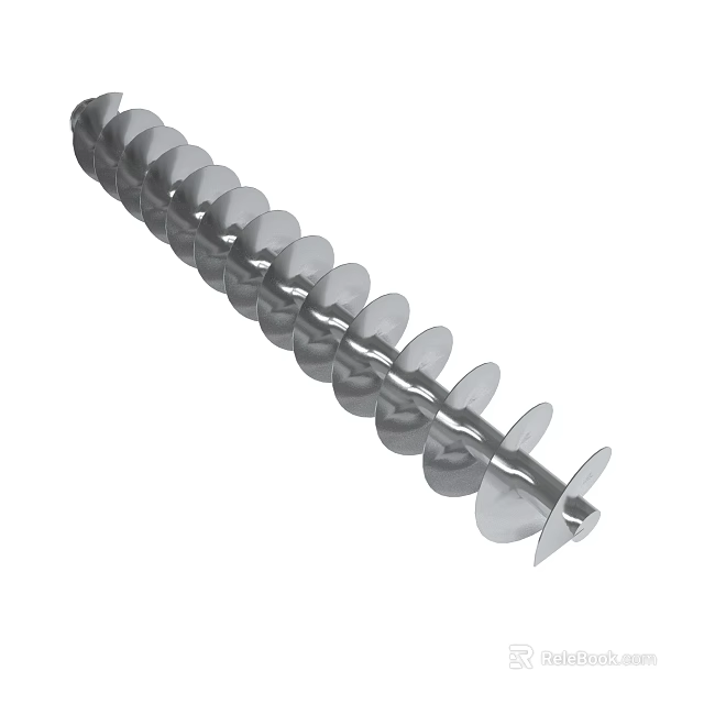 Stainless Steel Industrial Helical Screw Blade Component For Conveyor Systems 3d model 