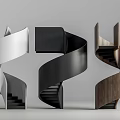 Modern Spiral Staircases With Metal Black And Wooden Stylish Designs