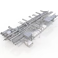 Industrial Equipment Engineering Design With Metal Frame Pipeline System And Parts