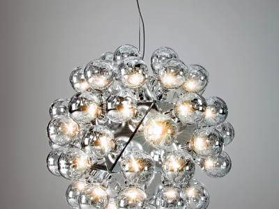 Irregular Shaped Pendant Light With Transparent Glass Balls Spherical Design Illuminated Modern Decorative Lighting 3d model
