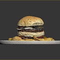 Lunch Sandwich Hamburger Hamburger Western Food CG Lunch CG Western Food Cartoon Lunch 3d model