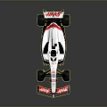 HAAS Formula One Racing Car White Red Aerodynamic Design With Black Tires Sleek Livery