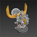 Mechanical Carburetor Device With Silver Metal Body And Golden Components