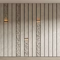 Modern background wall machine planed stone background wall 3d model