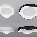 Modern White And Black Ceiling Lights With Unique Irregular Shape Design 3d model