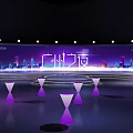 Innovative Abstract Design Showcasing Circular Sphere With Purple Light Spots And Linear Patterns