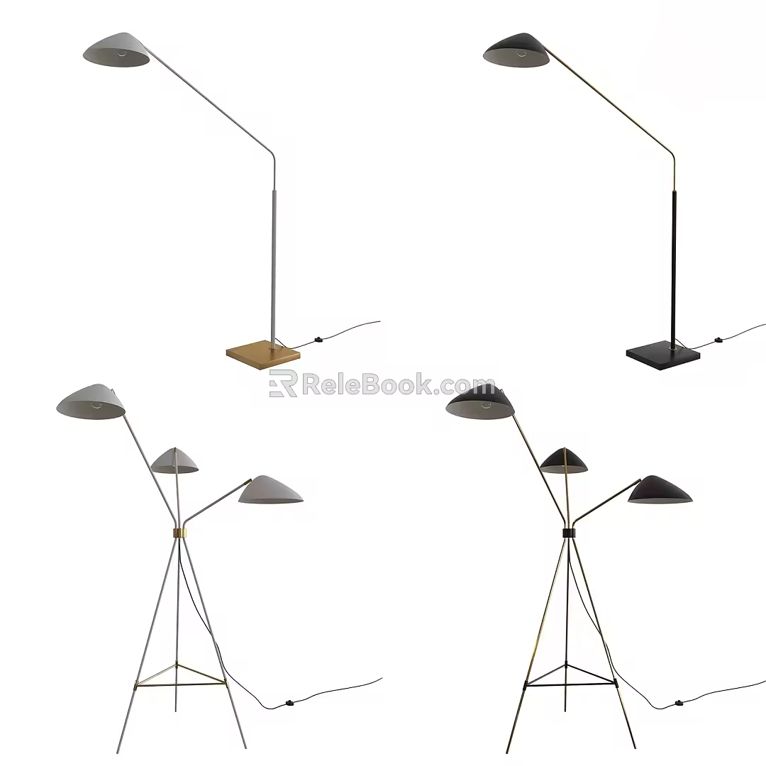 Metal floor lamp 3d model