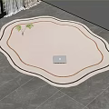 Cream wind irregular carpet shaped carpet sofa coffee table carpet 3d model