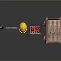 Construction Work Tools Collection With Shovel Pickaxe Yellow Hard Hat Toolbox And Wheelbarrow