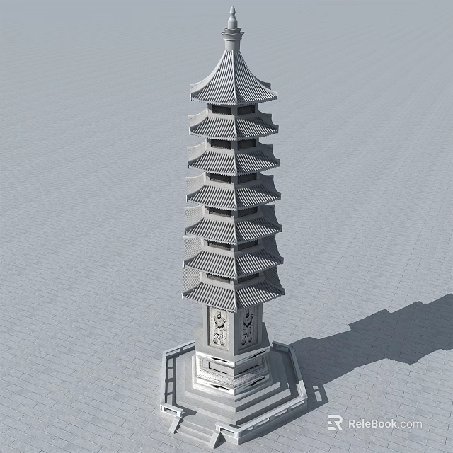 Traditional Chinese Pagoda With Multi Tiered Structure And Classic Architectural Design 3d model 