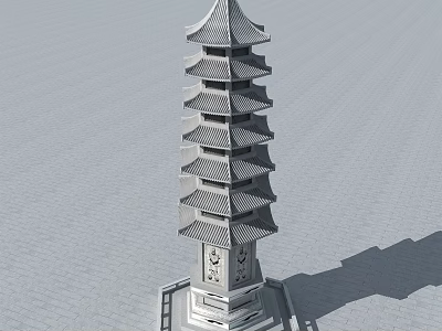 Traditional Chinese Pagoda With Multi Tiered Structure And Classic Architectural Design 3d model