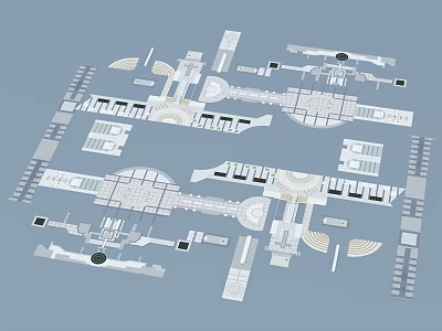 Modern pavement sketch landscape 3d model