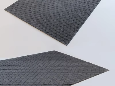 Two Black Square Rugs with Diamond Pattern and Textured Surface for Modern Home Decor 3d model