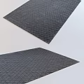 Two Black Square Rugs with Diamond Pattern and Textured Surface for Modern Home Decor 3d model